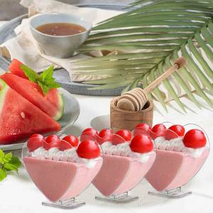 Gobelet à dessert transparent en PS à paroi simple de 70 ml, jetable, écologique, en forme de cœur, pour les fêtes en plein air - Product Image 2