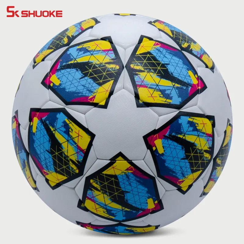 Offre Spéciale Balones De Futbol Gonflable Feutre Logo Personnalisé Ballon De football taille 5 ballons De football Logo personnalisé