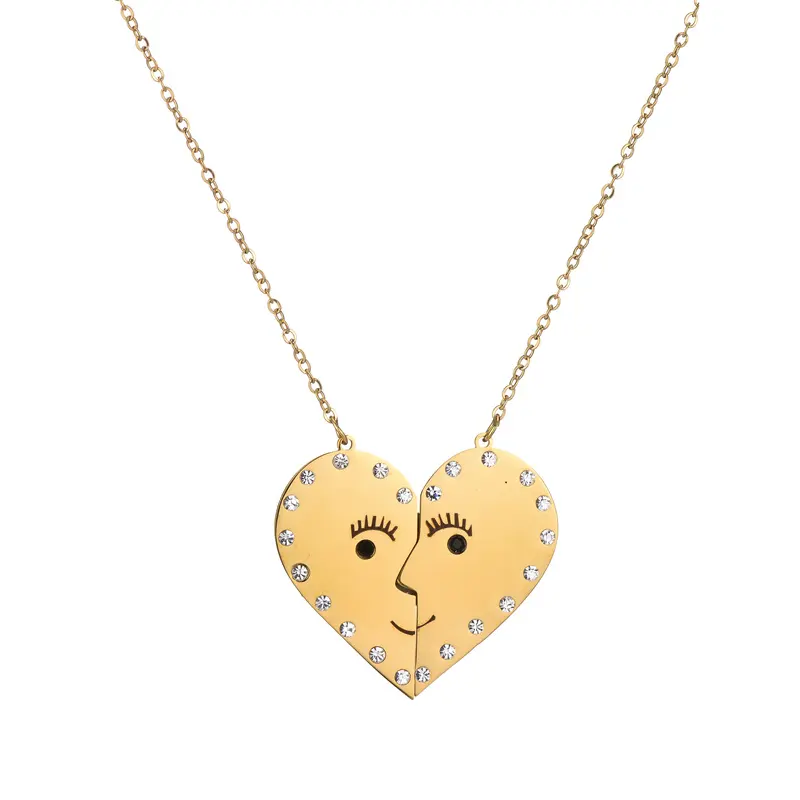 Fashion Best Friends Love Couple Pendant Necklace Broken Heart Good Friends Friendship Jewelry Gift
