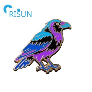 Broche de Metal Esmaltado con Diseño de Cuervo Gótico para Halloween, Joyería, Pin de Solapa con Diseño de Animal y Pájaro, Pin de Cuervo Personalizado - Product Image 2