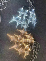 Lustre suspendu LED décoratif en acrylique 10 étoiles porte-bonheur pour plafond, idéal pour fêtes et événements