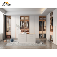 Meubles de chambre à coucher design moderne armoire à portes battantes en bois mélaminé avec lit placard en contreplaqué