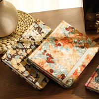 A5 Vintage Peinture À L'huile Style Cahier Imprimé À La Main Velours Côtelé Tissu Planner Facecloth Coton Journal Floral Design Bloc-Notes