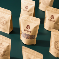 Emballages alimentaires en PE biodégradable avec logo personnalisé, sachets debout avec fermeture éclair anti-poussière pour mélanges de noix et chips de pommes de terre
