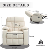 Canapé de massage pour adultes vendu directement par le fabricant, avec télécommande, peut pivoter, chaise multifonctionnelle