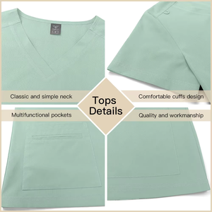 Divise Infermieristiche Personalizzate con Logo, Set a Maniche Corte in Tessuto Elasticizzato, Uniformi Mediche per Donne - Product Image 4