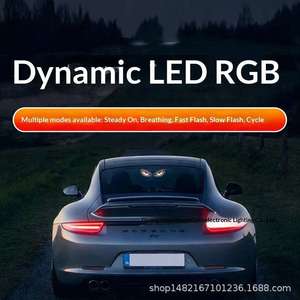 Lumière de décoration de fenêtre triangulaire à LED sans fil solaire, effet œil de démon, ambiance intérieure de voiture, sans câblage - Product Image 2