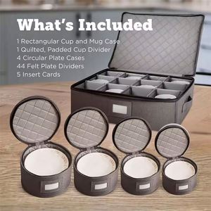 Échantillon gratuit : Conteneurs de rangement empilables pour vaisselle, boîtes rigides en feutre pour le transport de plats, tasses et mugs - Product Image 4