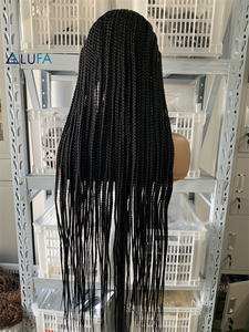 DX616 Meilleures ventes Perruque synthétique tressée longue de 30 pouces 360 Lace Front avec tresses cornrow pour femmes noires - Product Image 3