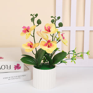 Arreglo de Plantas Artificiales Transfronterizo con una Orquídea Phalaenopsis en Forma de Bonsái con Flores Artificiales en 3D - Product Image 3
