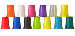 Gobelets de fête jetables en PP bicolore de qualité alimentaire, gobelets pour boissons, gobelets de jeu, vente en gros - Product Image 5
