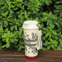 Nouvelle vente chaude 530ml 18oz flacon à vide thermique en acier inoxydable Double tasse à café avec impression de fleurs pour tasses cadeaux