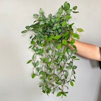 Plantes artificielles vertes tombantes en plastique, feuilles de simulation, mur végétal suspendu 49CM pour la décoration murale intérieure et extérieure