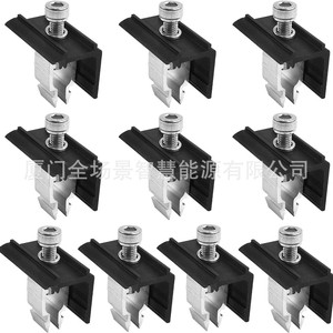 Kit de supports de montage solaire, 10 pièces, pince latérale noire en alliage d'aluminium résistant à la corrosion pour panneaux photovoltaïques - Product Image 2