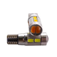 T10 Canbus 10 LED SMD5630 Lumière d'urgence et de stationnement pour voiture Rouge/Bleu/Blanc 12V 37x12mm 1.8W Sans erreur W5W Sans OBC