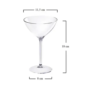 Bicchieri da Martini Riutilizzabili 300Cc in Plastica Trasparente per Cocktail - Product Image 2