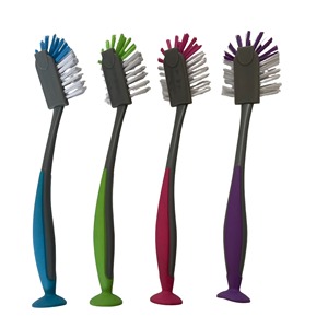 Đầy Màu sắc bàn chải bền nhựa dài-xử lý phòng tắm nhà vệ sinh làm sạch bàn chải với cốc hút và cong đầu bàn chải - Product Image 2