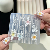 Moule en silicone 3D pour fleurs, modèle floral fait main pour nail art, accessoire d'outillage pour nail art, moule transparent pour sculpture de pétales