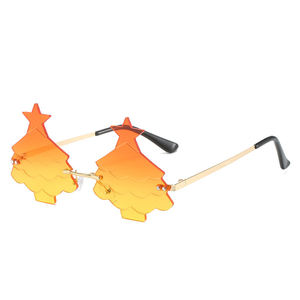 2024 Weihnachts baum Stern Brillen Mode Randlose <span class=keywords><strong>Funky</strong></span> Party Sonnenbrille Metallrahmen Designer Brille Für Frauen Männer Lentes De Sol - Product Image 5