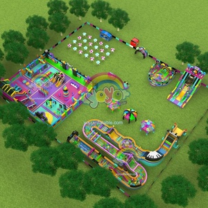 Parque de juegos inflable multiunidad para exteriores con laberinto, tobogán con obstáculos, juguete comercial de entretenimiento para niños, para fiestas de carnaval y parques. - Product Image 3