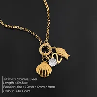 Collier en Chaîne de Corde en Acier Inoxydable eManco, Style Ludique Naturel avec Pendentif Numérique Coquillage, Bijoux DIY, Expédition en 48 Heures