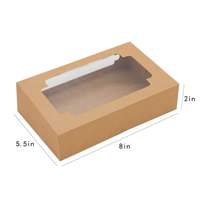 Boîte en carton alimentaire blanche pour biscuits, donuts, macarons et desserts, avec fenêtre transparente sur le dessus, vente en gros directe usine