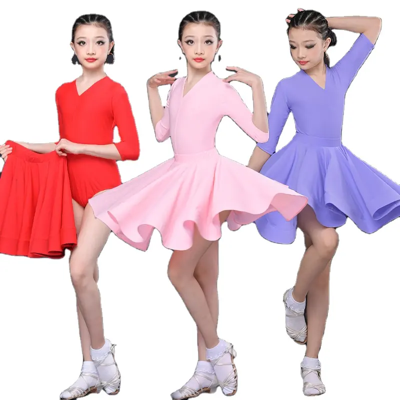 Children Latin Dance Skirt Practice Performance Dance Clothes dance dress for girls