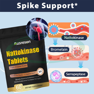 Ausreson <span class=keywords><strong>Natto</strong></span> Extract Nattokinase Tabletten Supplement Serrapeptase 3-in-1 Nattokinase Tabletten voor de Hart - Product Image 3