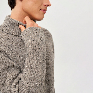 Suéter de <span class=keywords><strong>Punto</strong></span> para <span class=keywords><strong>Hombre</strong></span>, <span class=keywords><strong>Cuello</strong></span> <span class=keywords><strong>Alto</strong></span>, Color Sólido, Forro Térmico, Manga Larga, Estilo Casual - Product Image 2