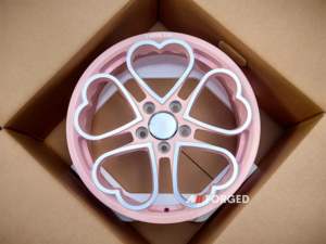 MN ruote e cerchi a cuore forgiato in rosa nero cromato per Honda Civic JDM Miata design ispirati all'amore - Product Image 5