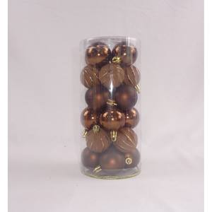 Juego de 24 bolas de plástico, diámetro 4CM, MARRÓN - Product Image 1