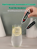 Termometer Dapur Digital Elektronik Lipat Plastik Rumah Tangga, Bacaan Instan, Sensitivitas Tinggi, untuk BBQ, Daging, Steak, Panggangan
