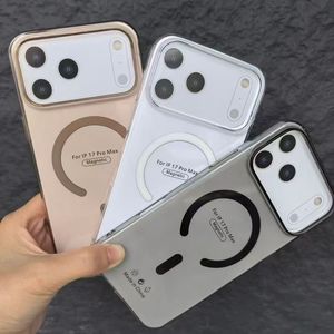 Étui de téléphone magnétique transparent de luxe à chargement sans fil pour iPhone 17 Air 16 15 14 13 12 11 Plus Pro Max, coque arrière <span class=keywords><strong>rigide</strong></span> en PC - Product Image 3