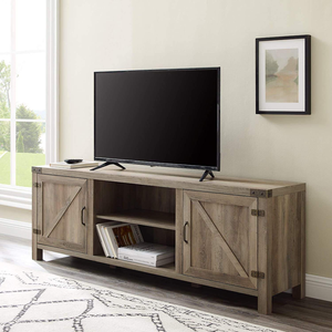 Meuble TV convertible moderne au design intelligent pour salon, avec cheminée intégrée - Product Image 2