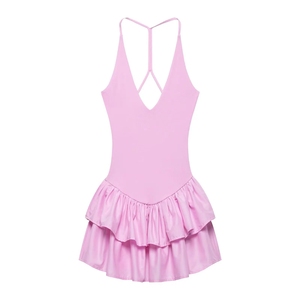 Mini abiti di bellezza senza tempo arruffati con Strap incrociato da donna eleganti e Sexy estivi - Product Image 5