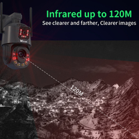 Kamera CCTV Nirkabel 4G Wistino 6k Icsee 50x Zoom dengan Penglihatan Malam, Audio, Alarm, Tahan Air untuk Luar Ruangan
