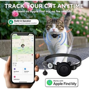 Collar inteligente con rastreador GPS para gatos con código QR, localizador de mascotas a prueba de agua para gatos pequeños a grandes, compatible con Apple Find My - Product Image 2