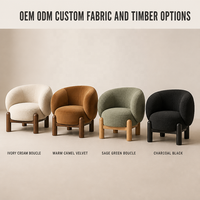 Fauteuil simple en tissu bouclé beige de style nordique contemporain pour la maison, le bureau ou l'appartement – Chaise de loisirs durable