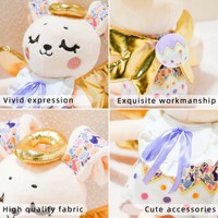 Bracelet claquant personnalisé en peluche Lapin Ange, animal en peluche doux, pour enfants, cadeaux de fête, unisexe