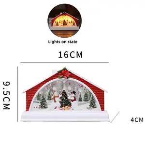 Lanterne de Globe de neige de noël avec batterie pour la décoration de la maison de noël, vente en gros