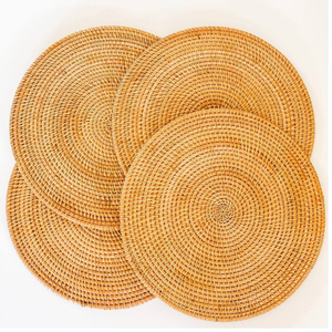 Plato de Flores de Bambú y Ratán Hecho a Mano, Estilo Rústico y Ecológico de Mimbre Natural para Hogar, Cafetería o Restaurante, Hecho en Vietnam - Product Image 4