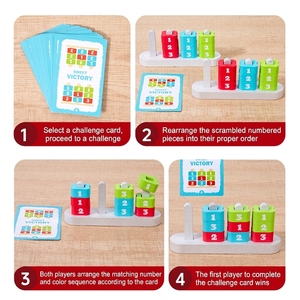 Juego de Bloques de Madera con Números, Colores y Secuencias para Niños Pequeños, Juego de Mesa de Lógica Montessori, Juguete Educativo con Certificación BV - Product Image 3