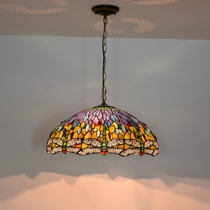 20 pollici nordic moderno blu libellula soffitto pendente luce Tiffany in vetro colorato sala da pranzo <span class=keywords><strong>corridoio</strong></span> villa camera da letto <span class=keywords><strong>lampadario</strong></span> - Product Image 4