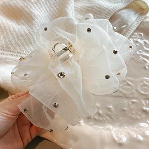 Nouveauté, pince à cheveux douce en forme de fleur en organza, style sucré, pour femmes et filles - Product Image 6