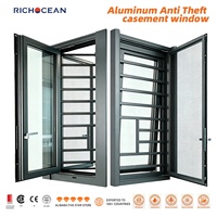 Fenêtres à battants modernes en aluminium RICHOCEAN, anti-effraction, insonorisées, avec moustiquaire, pour résidences