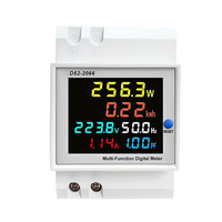 Monitor AC Din Rail 40-300v 63A Pengukur Tegangan Arus Faktor Daya KWH Aktif Pengukur Energi Listrik Pengukur Frekuensi Meter Energi Rumah