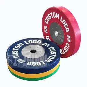 Кросс фитнес-тарелки с логотипом на заказ соревнование с ууретановым резиновым штангой бампер пластины наборы из Китая