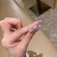 Boucles d'oreilles clous en argent massif 925 en forme de cœur avec zircon, pour enfants, unisexe, usage quotidien, fête, mariage, fiançailles, cadeau