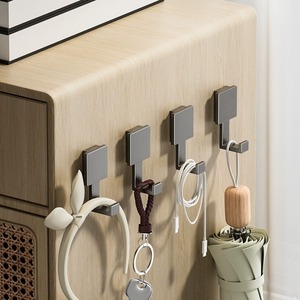 <b>Wall</b> Mounted Clothes <b>Hook</b> Rectangle Minimalist Durable Adhesive <b>Hook</b> for Entryway Wardrobe Shoe Cabinet Foyer - Product Image 2