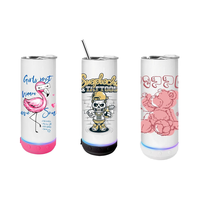 Mossion Speaker musik untuk cangkir 20oz sublimasi baja tahan karat dinding ganda terisolasi vakum LED dilepas